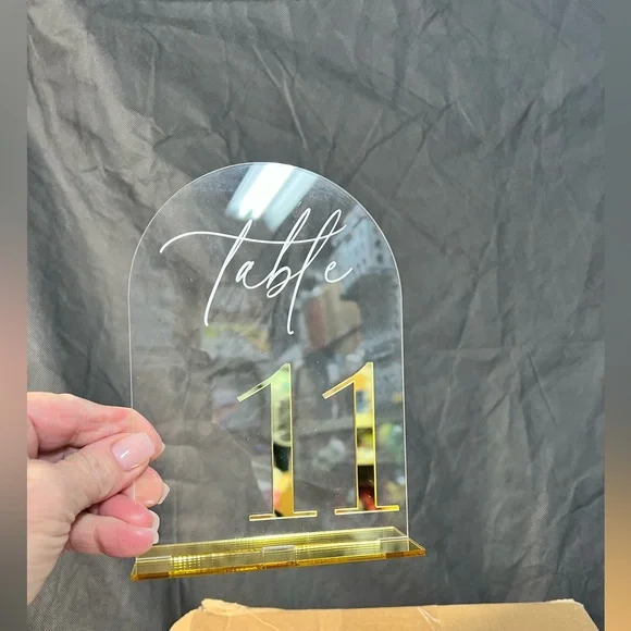 Gold Acrylic Number Sign 20 count - Picture 2 of 14